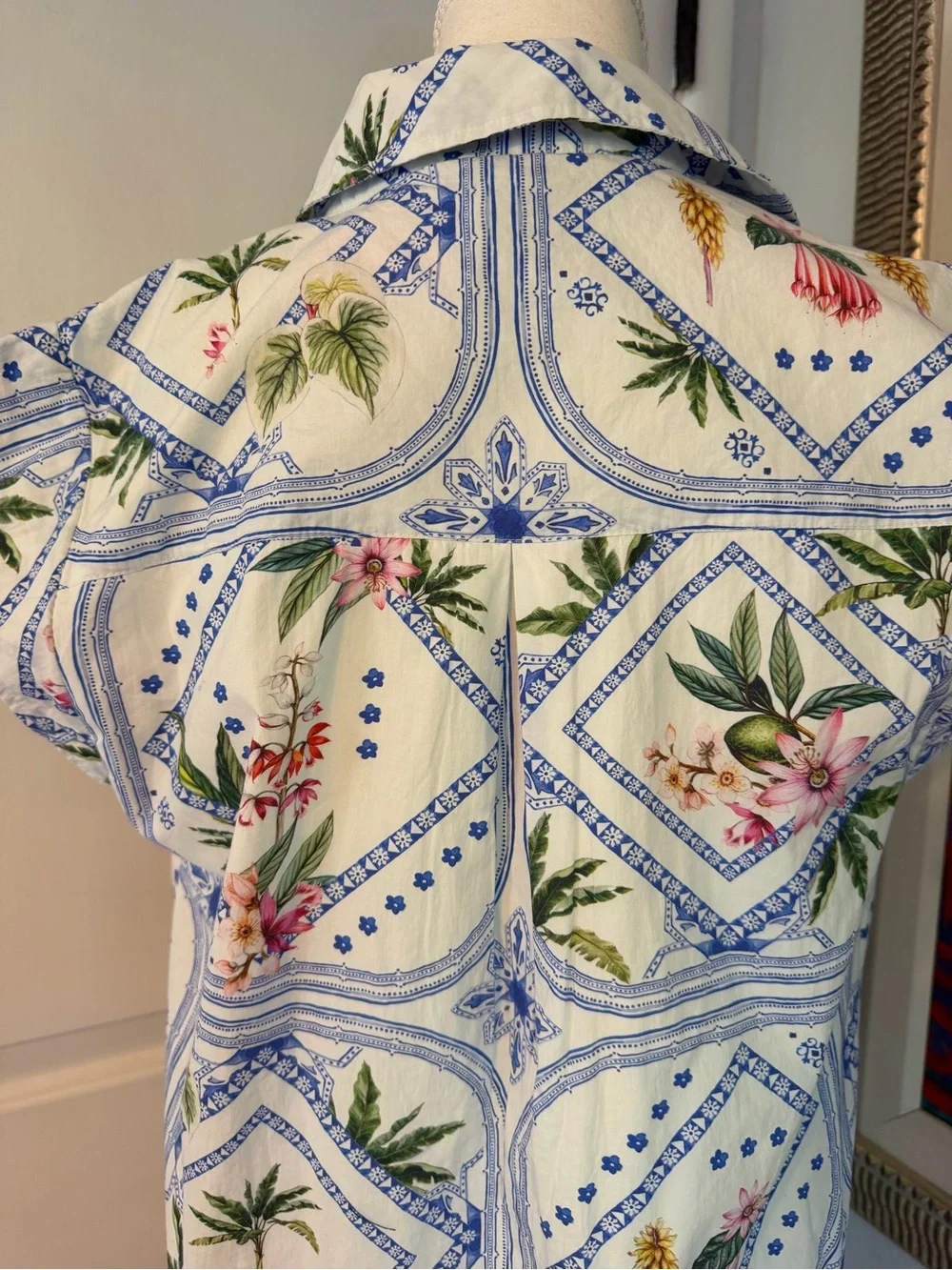 NWT Maeve for Anthropologie Floral Blue and White Midi Dress Small